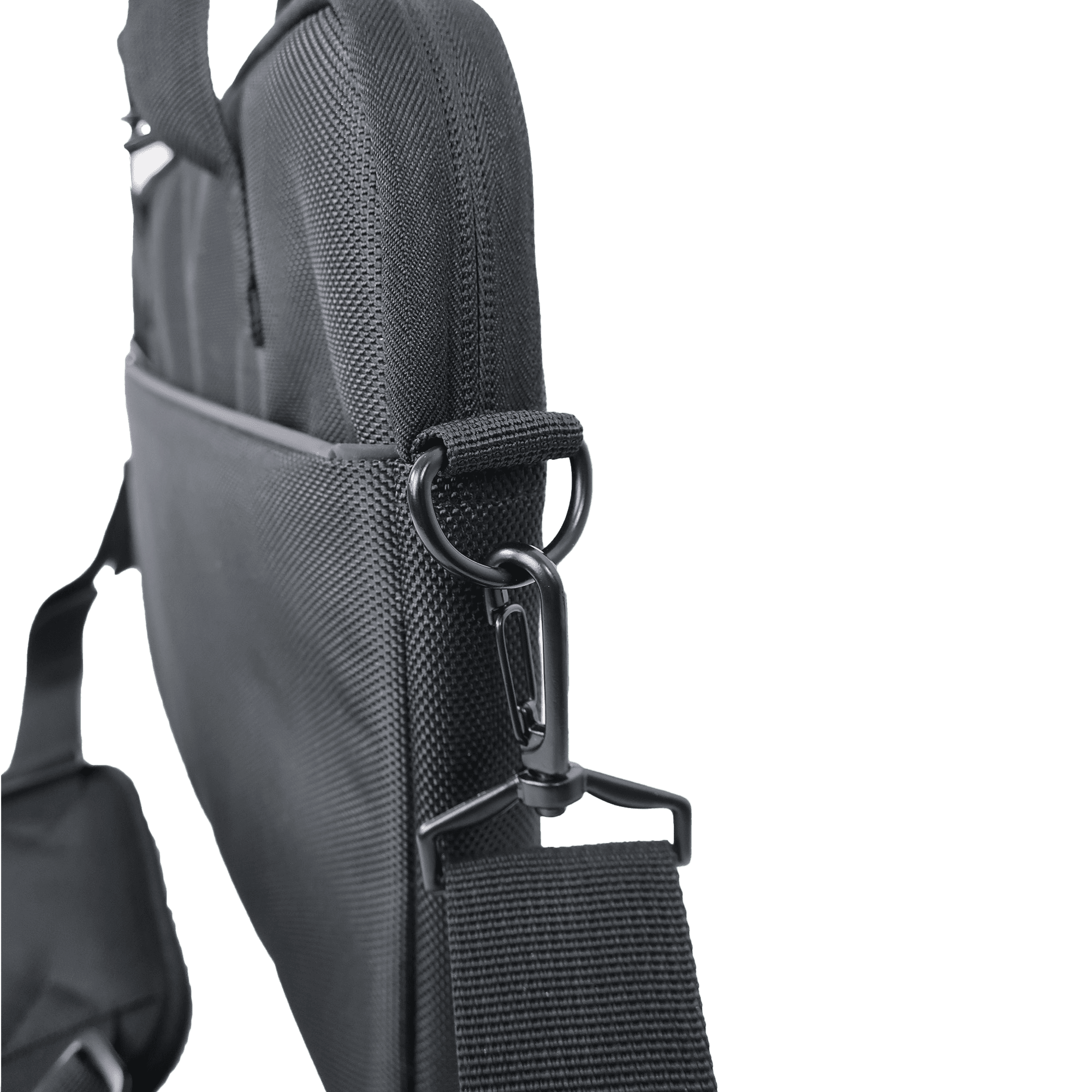 Laptop bag with white logo hanger