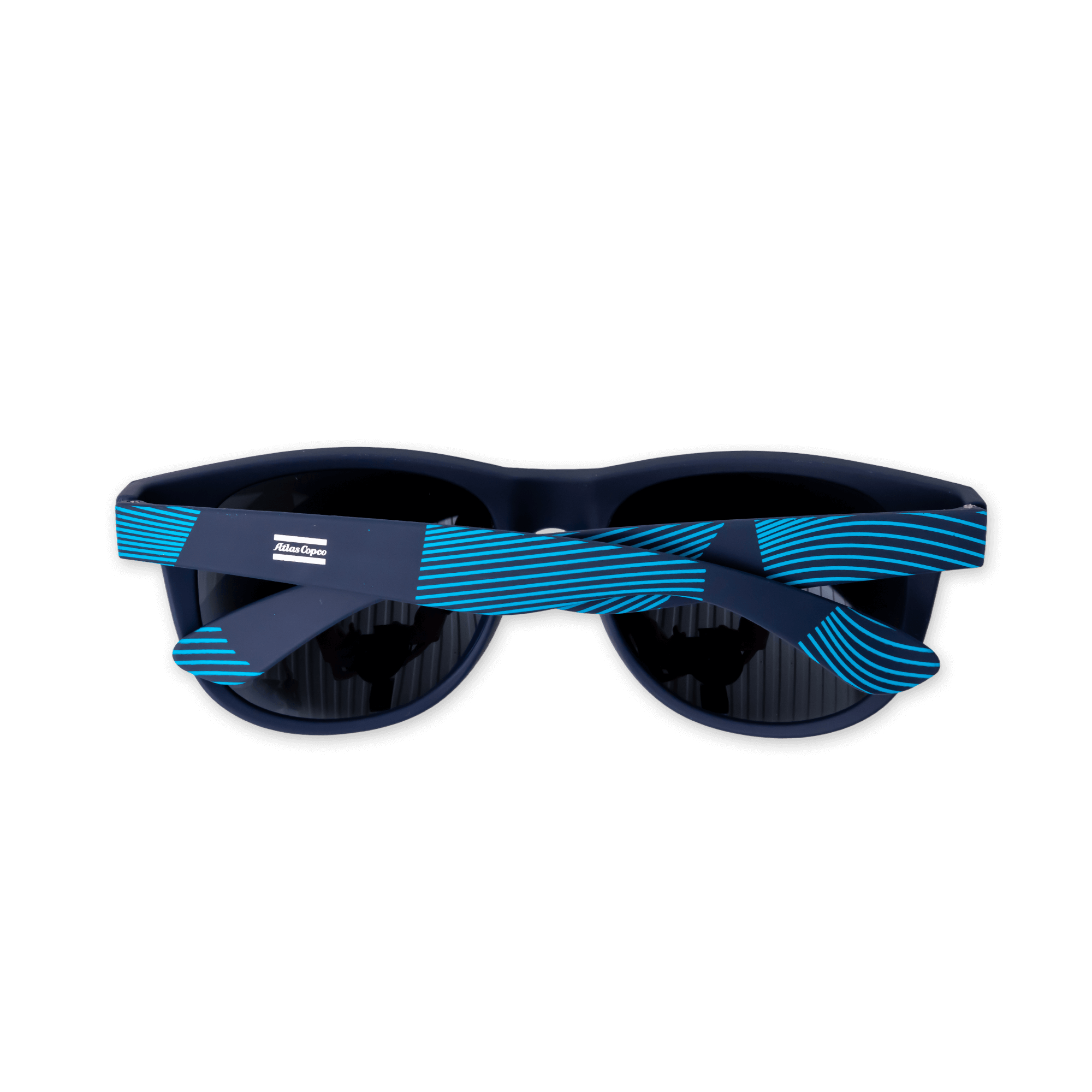 Blue and navy atlas copco sunglasses with pattern