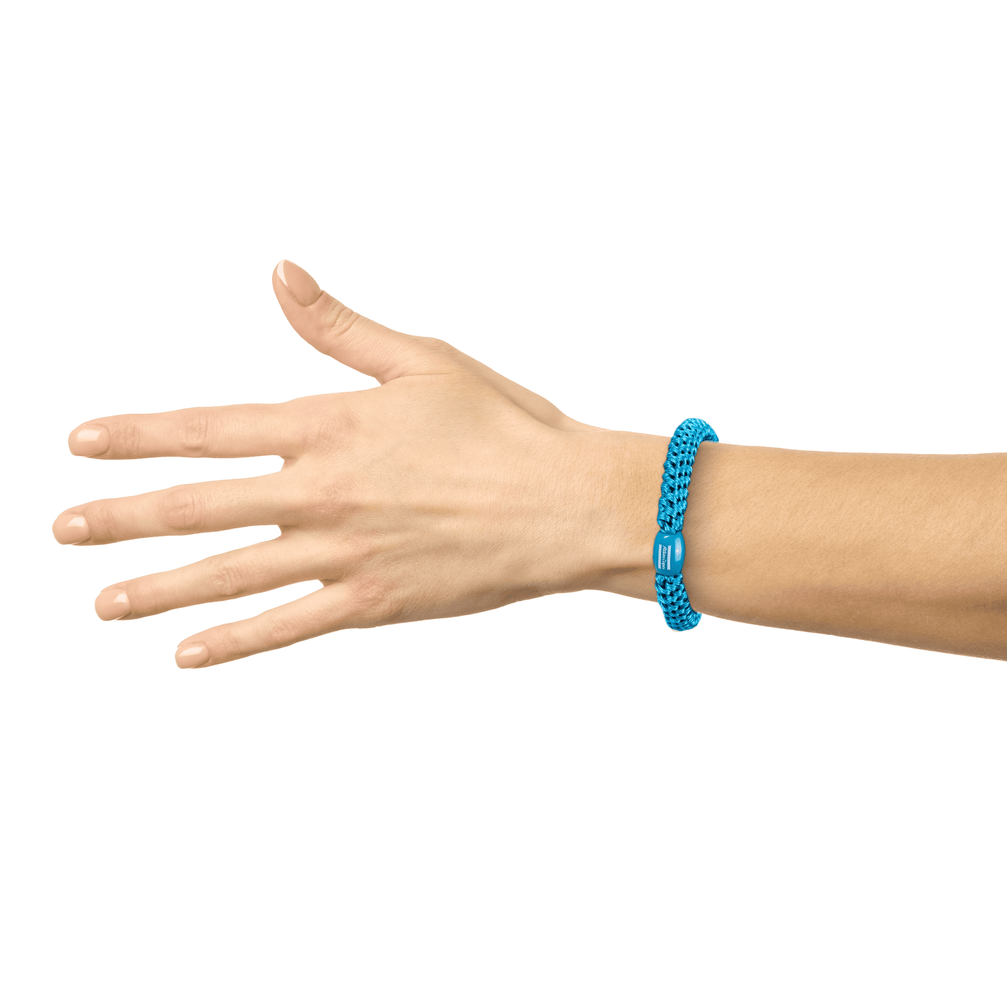 blue hair tie with atlas copco logo