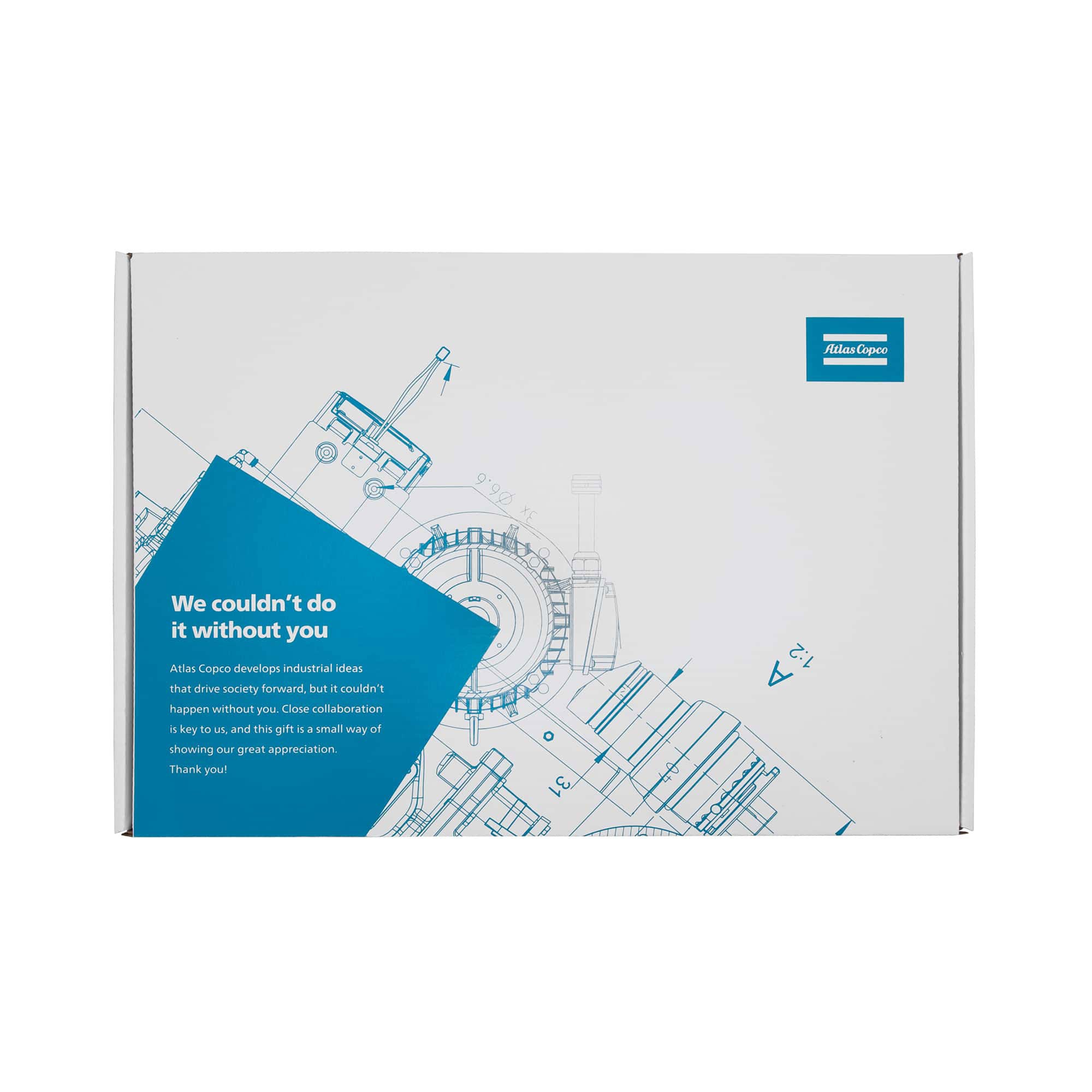 atlas copco box with blueprint