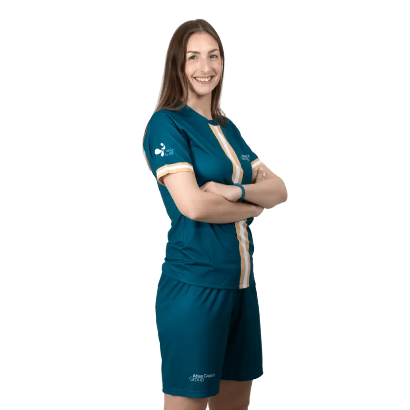 soccer jersey clothes with atlas copco group logo