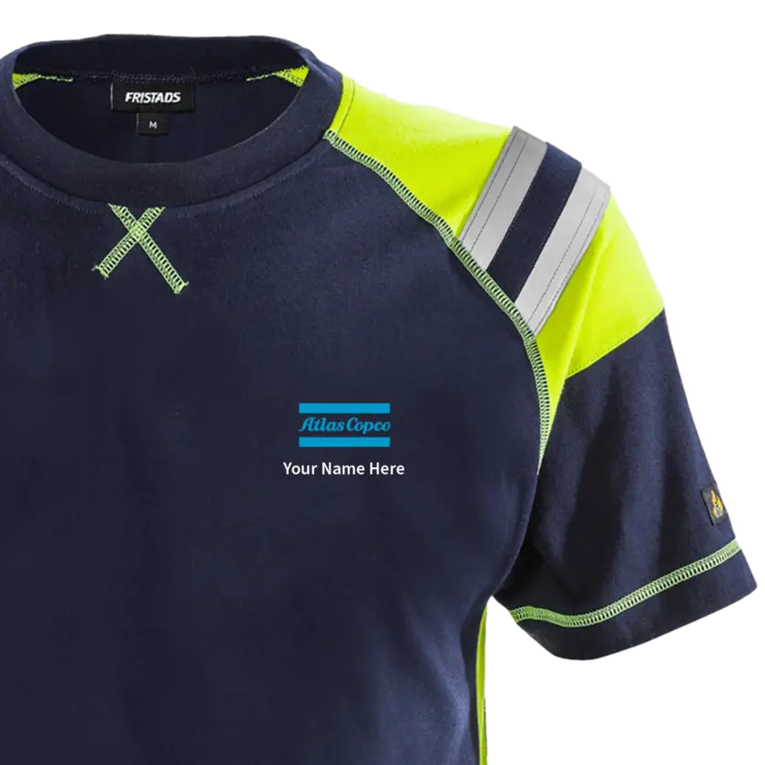 blue tshirt with reflective details