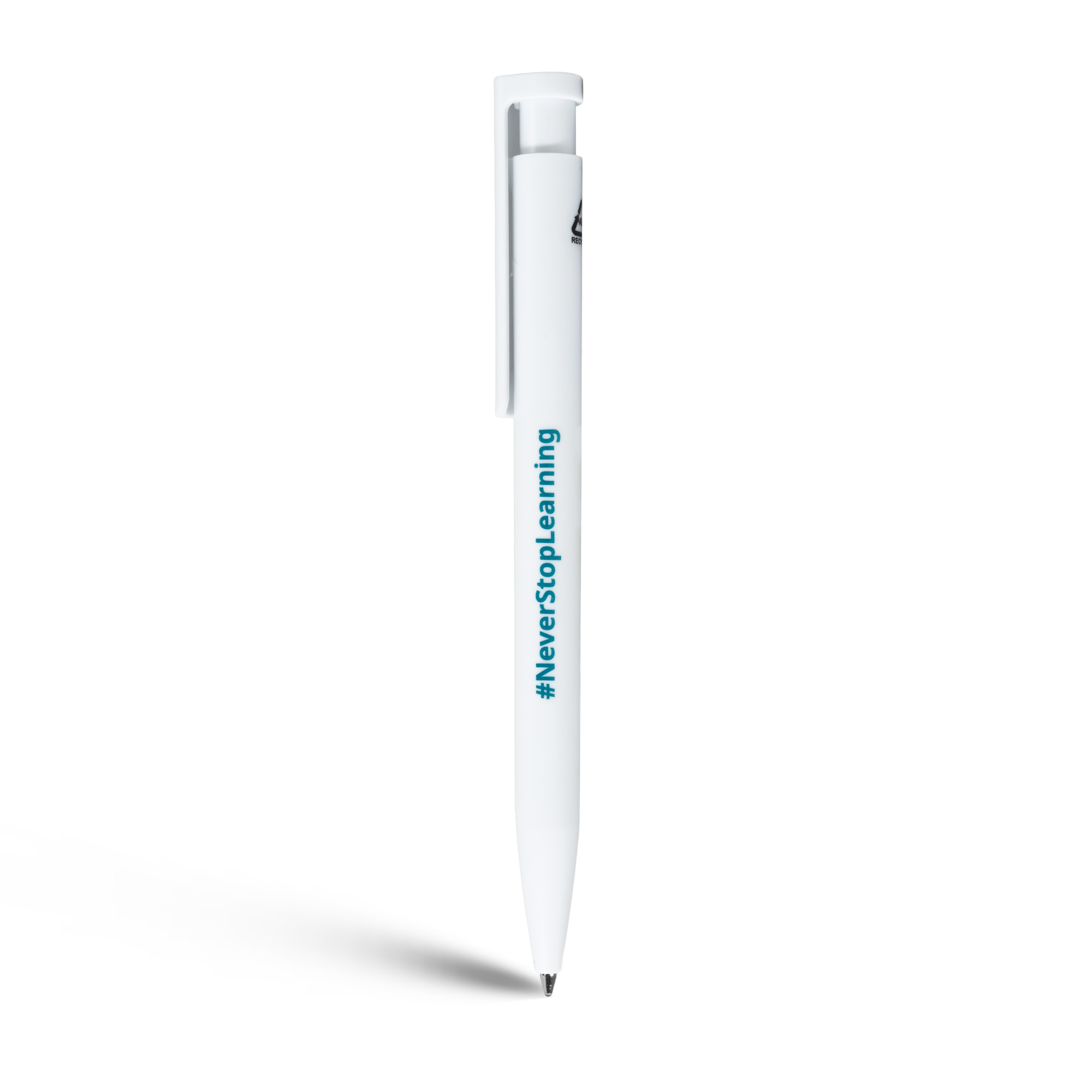 pen with never stop learning logo