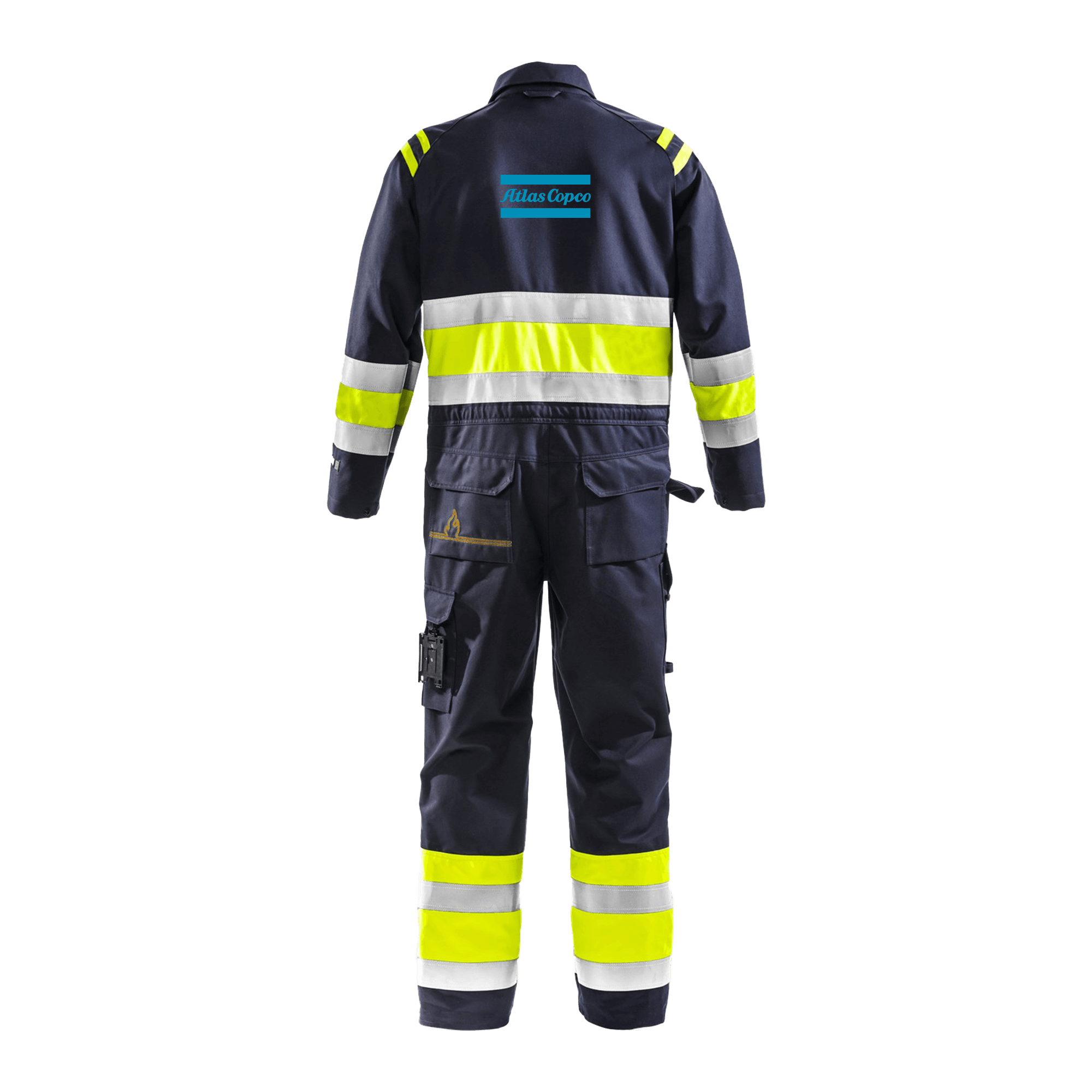 blue and reflective coverall