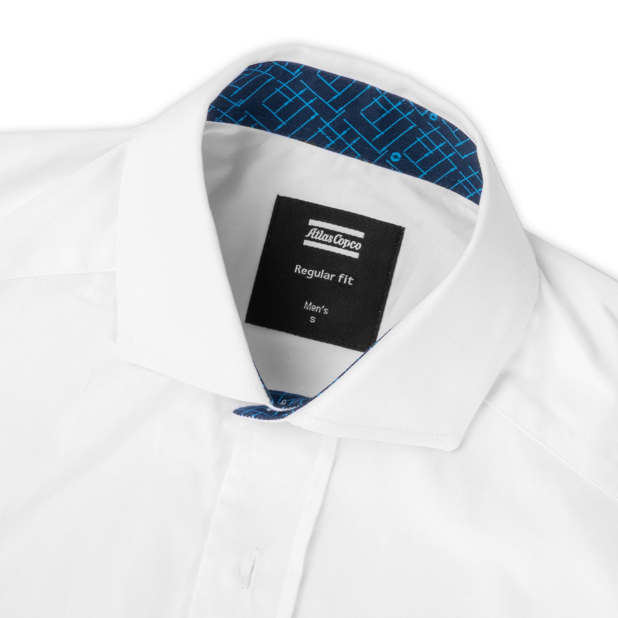 white business shirt inner label