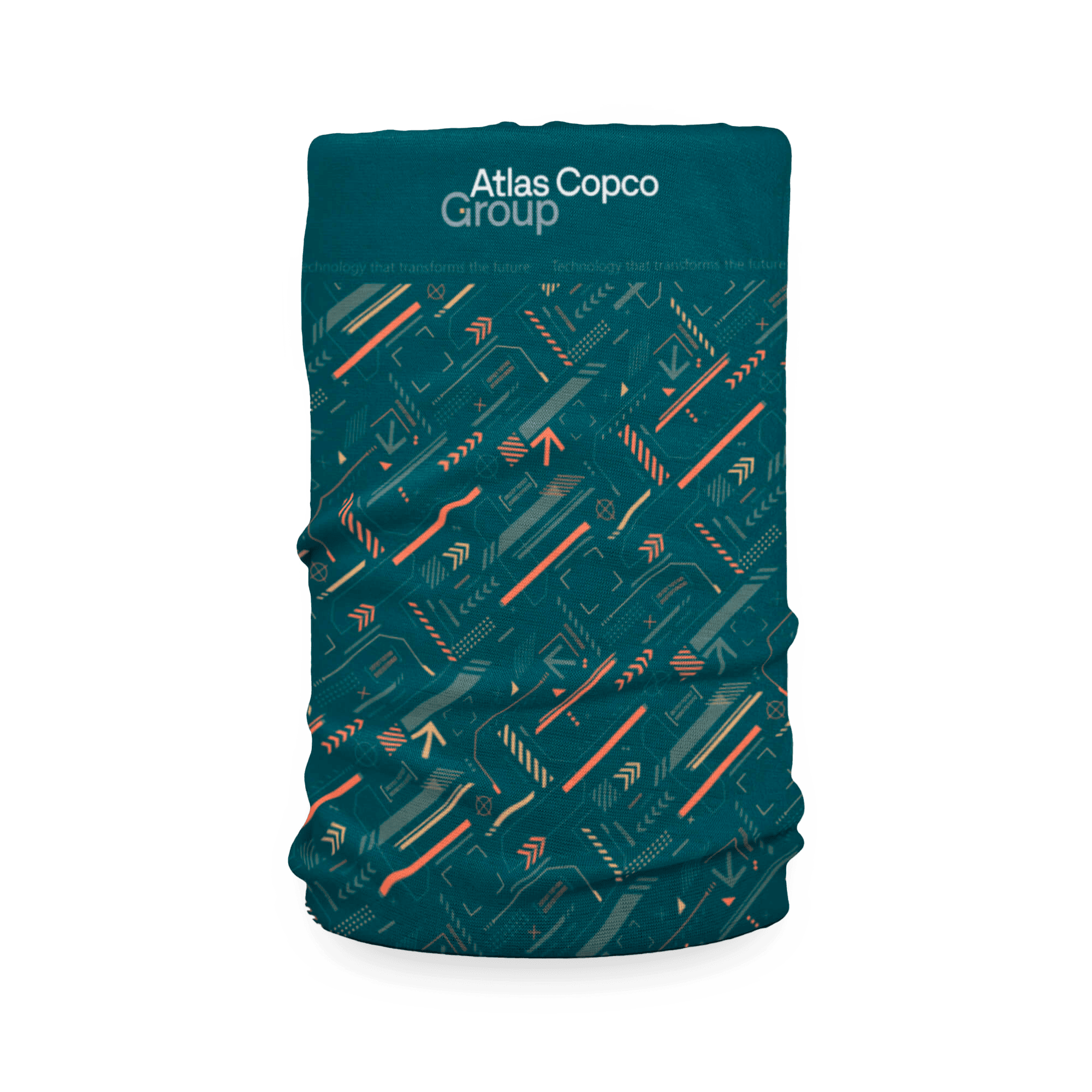 atlas copco group teal multiwear with logo and pattern
