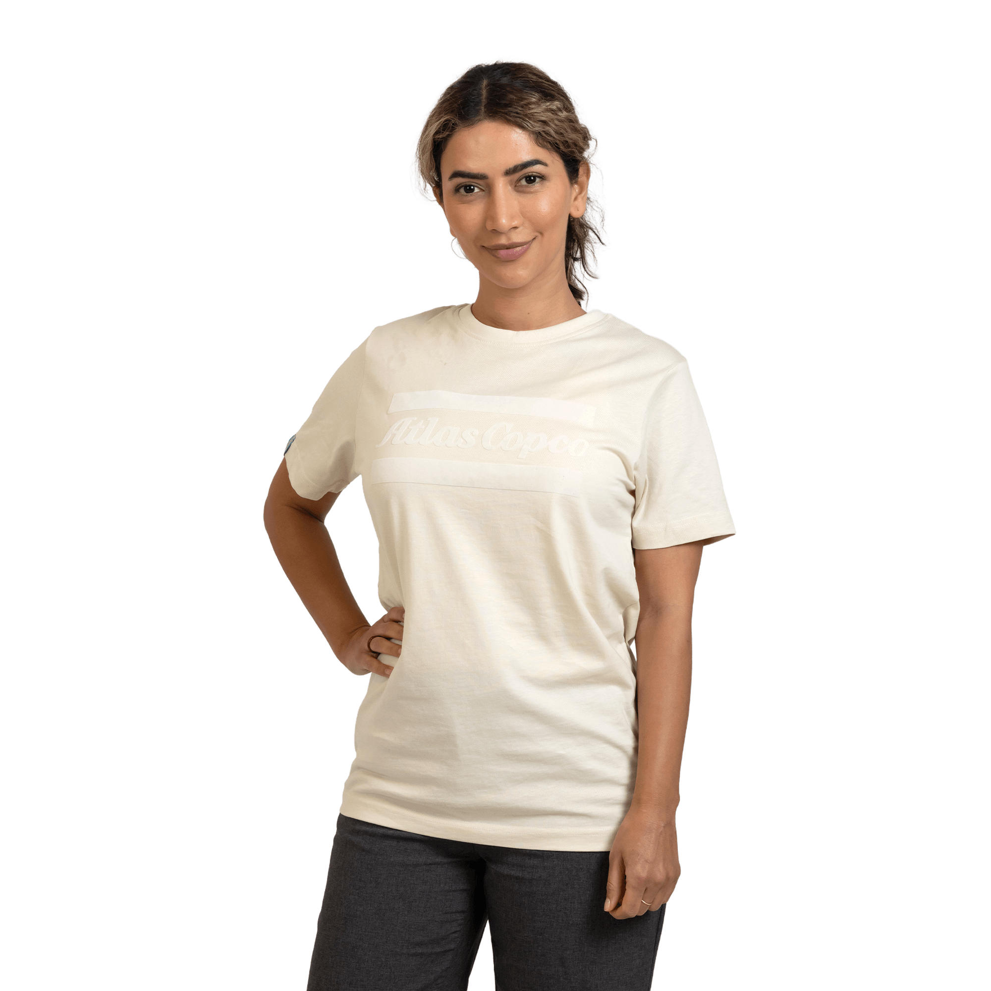 beige tshirt worn by male