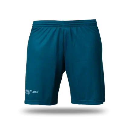 soccer jersey shorts with atlas copco group logo