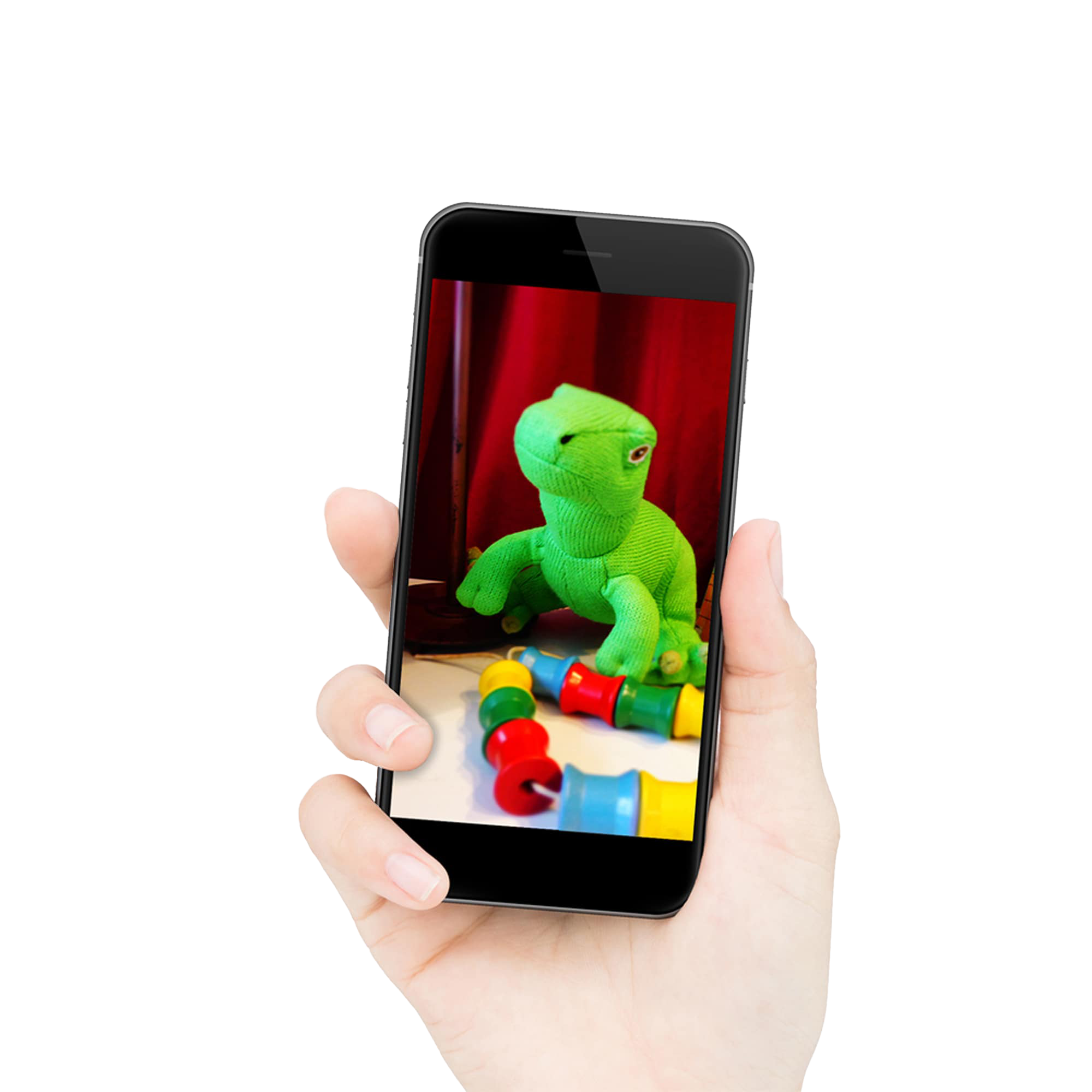 atlascopcosaurus toy on phone