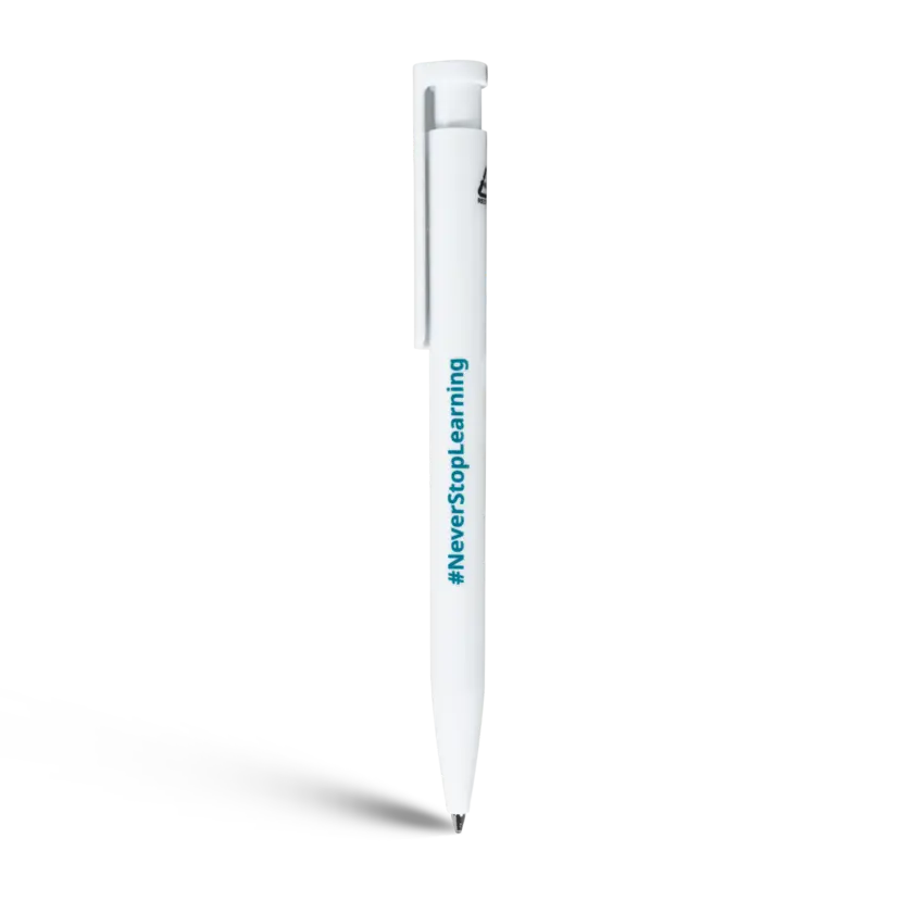 pen with never stop learning logo