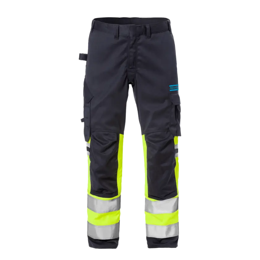 blue and reflective pants