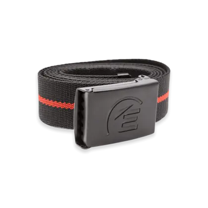 Black edwards belt with embossed logo