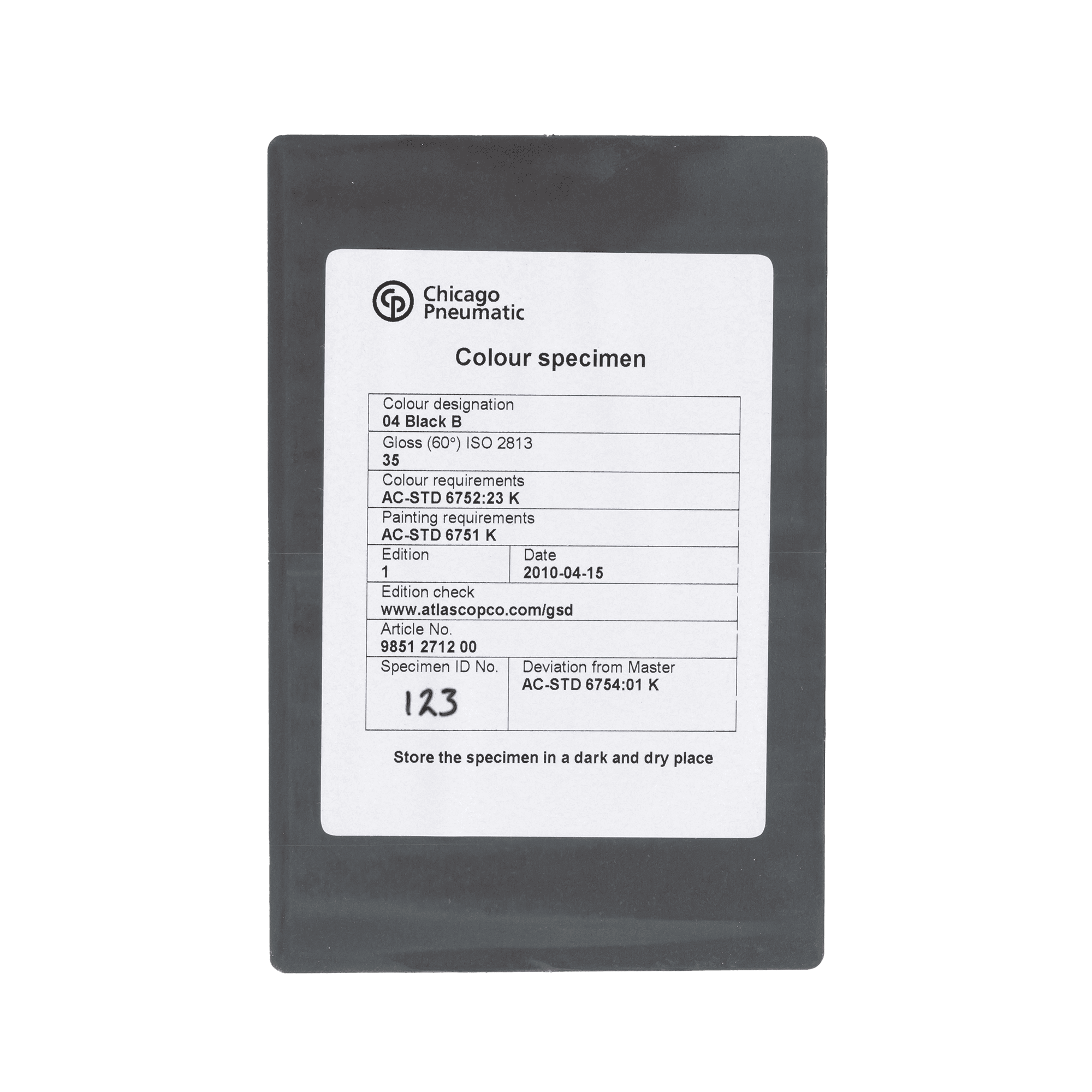 black color samplecp label