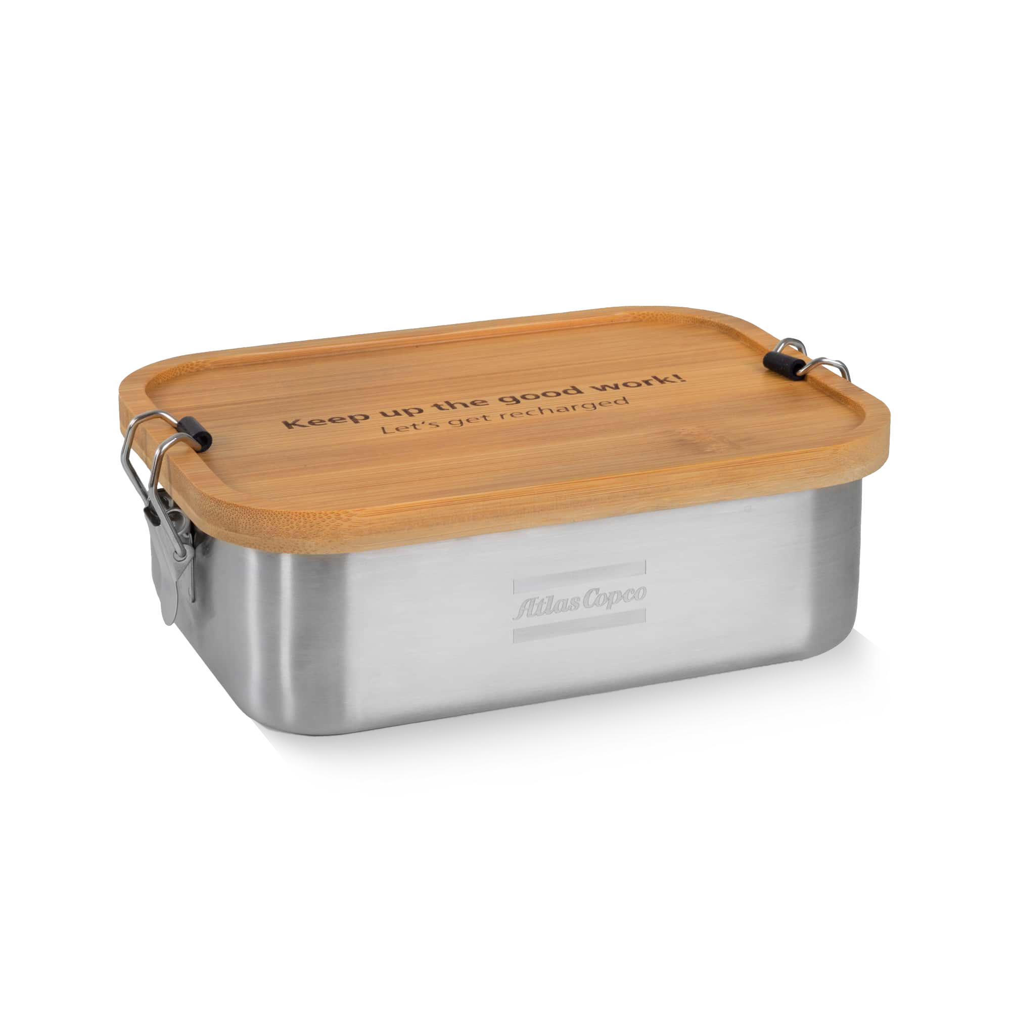 metal lunchbox with wooden lid