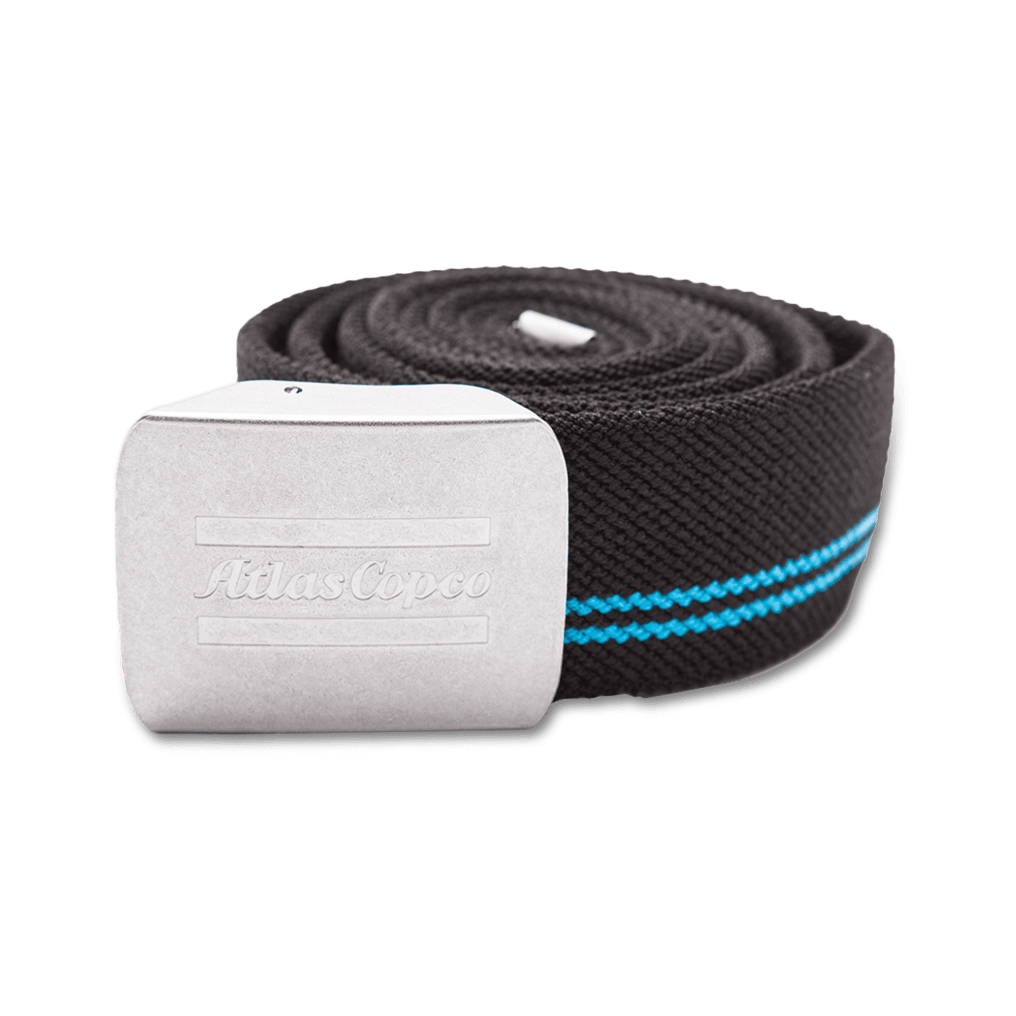 belt with engraved atlas copco logo