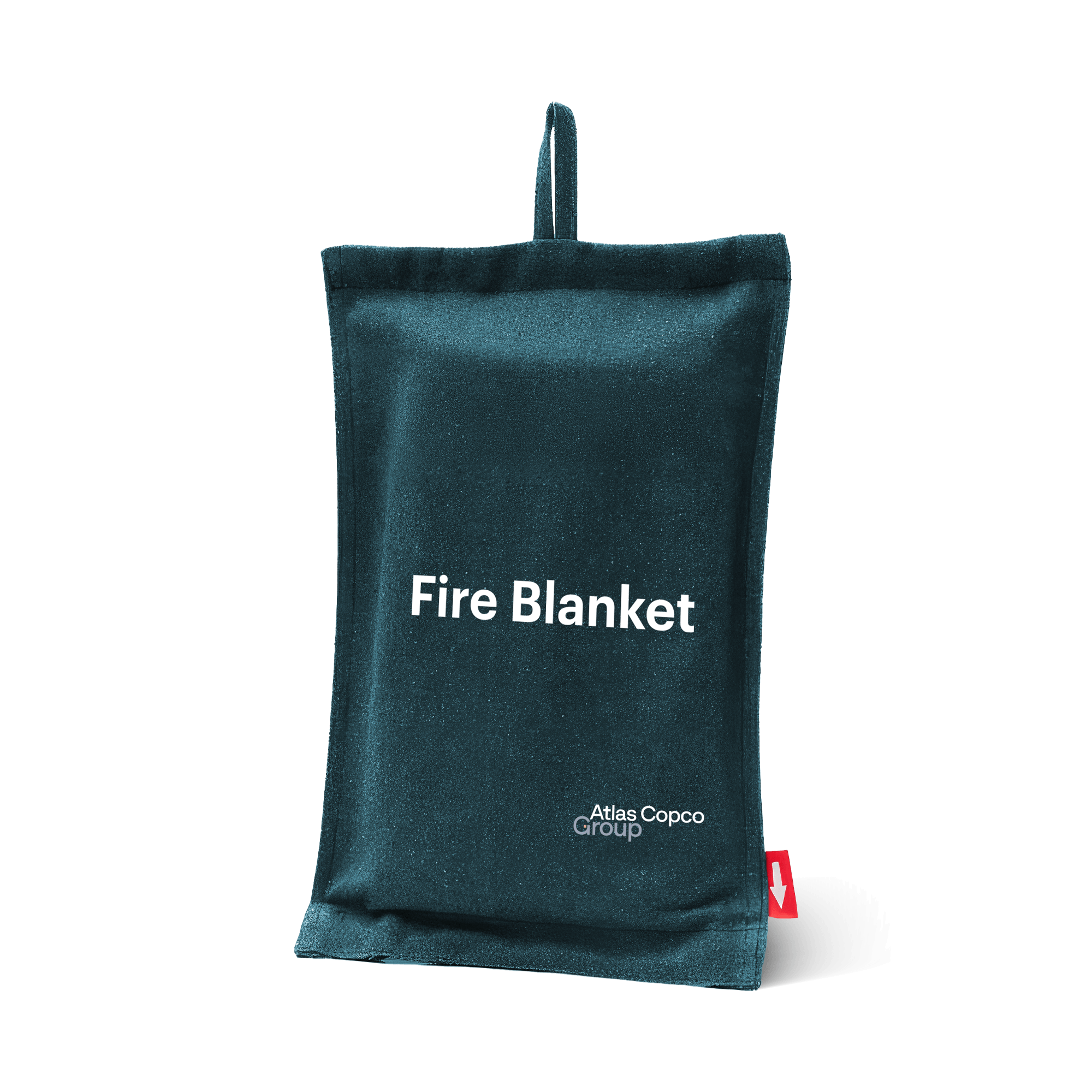 fire blanket with atlas copco group logo