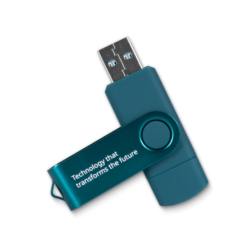Teal Memory Memory stick USB 32GB Recycled Atlas Copco Profilestore